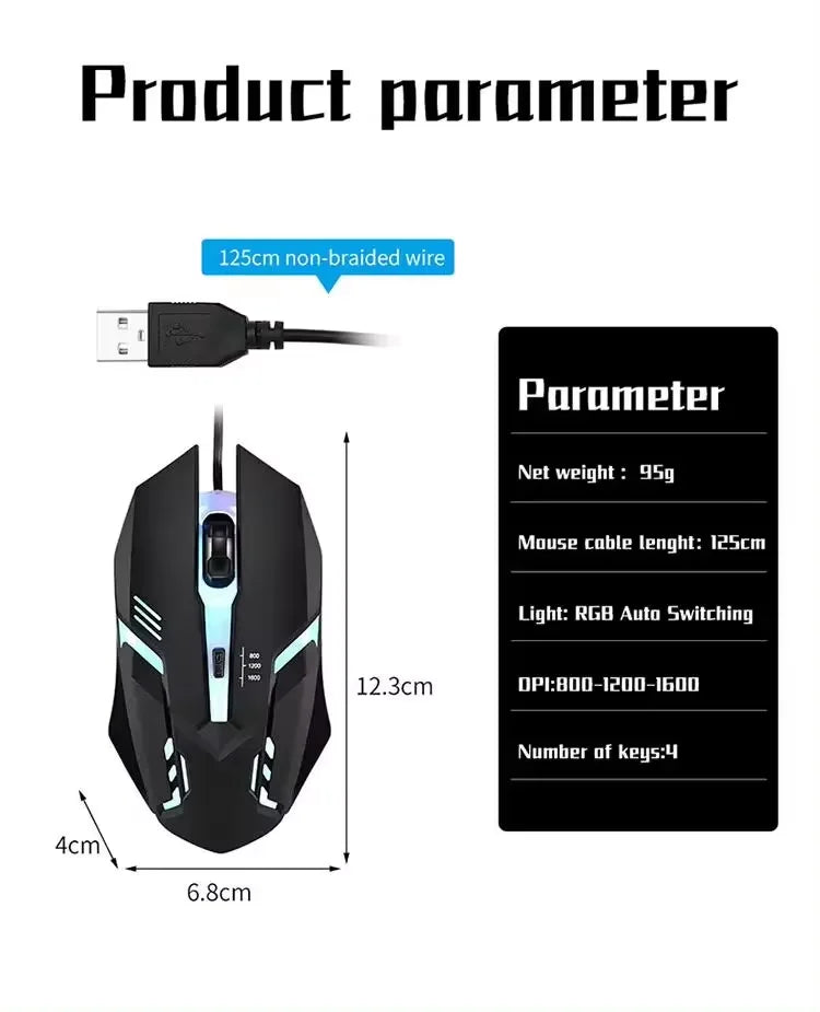 2023 Latest High Quality Ergonomic Design Gaming Mouse USB Backlit Mouse