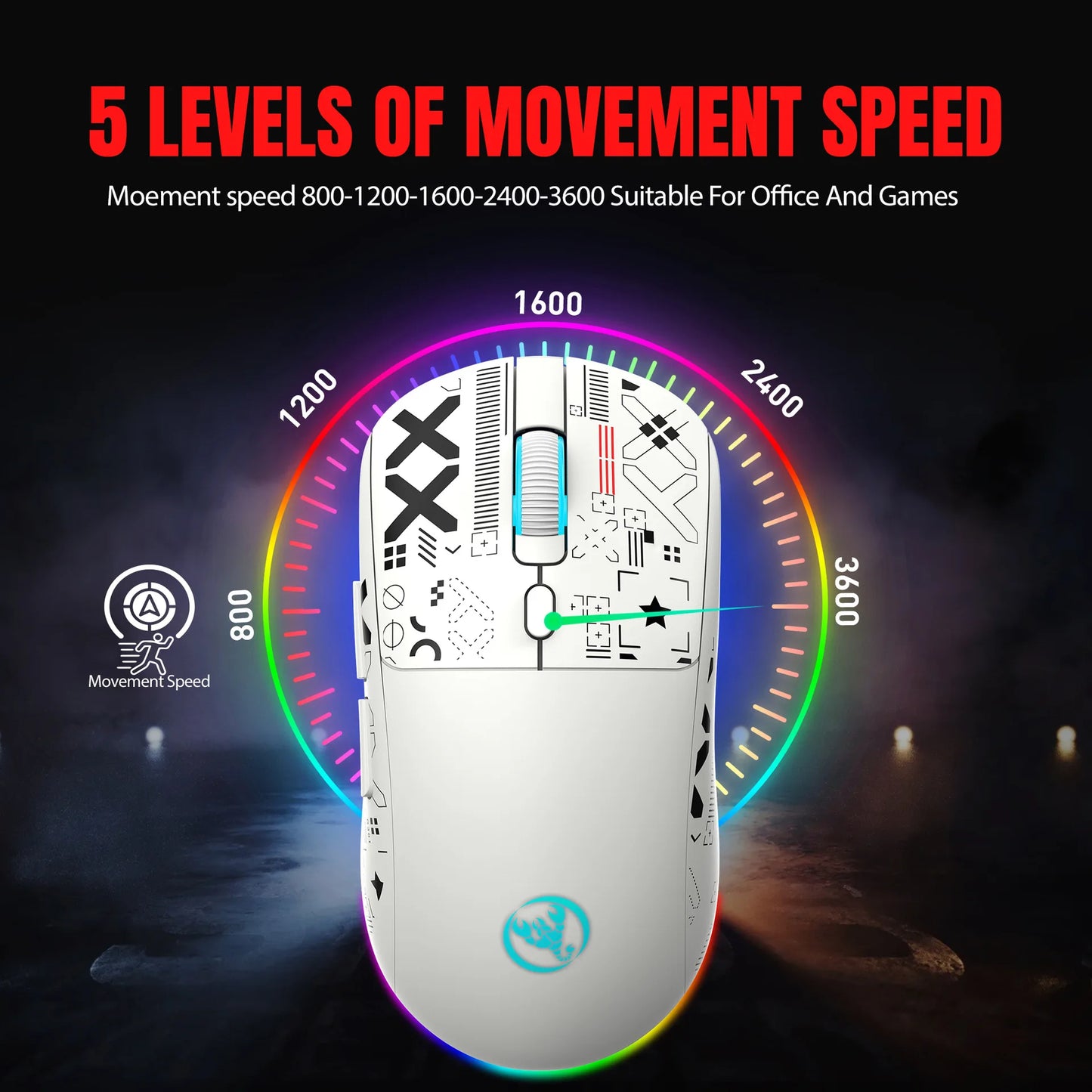 3 Modes Bluetooth Gaming Mouse Rechargeable 2.4G USB Wireless RGB Backlight Mouse